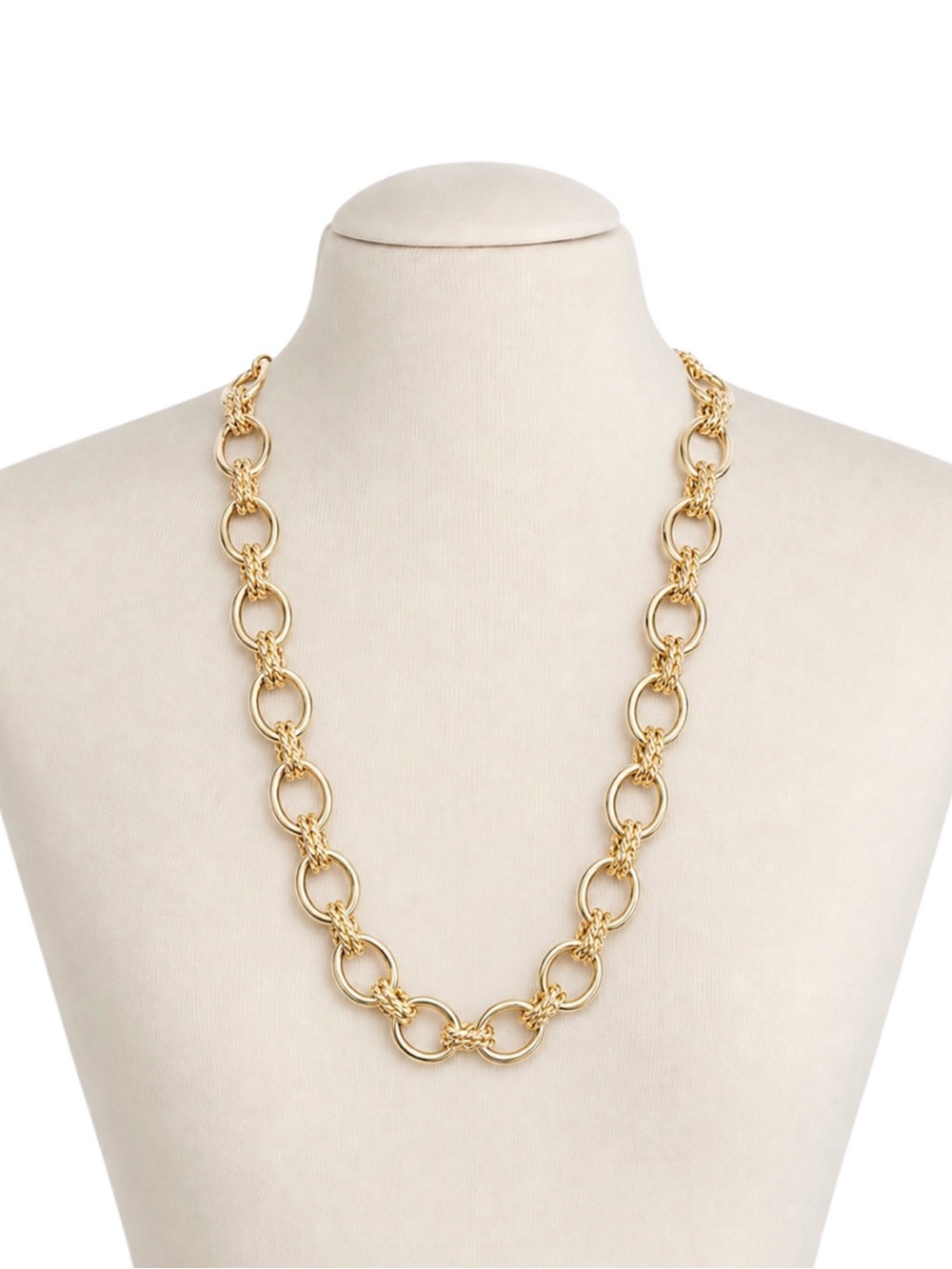 Juliet by Crystal Avenue Executive Glam Gold Tone Link Necklace (NWT)